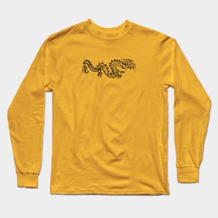 Dragon Flying in the Sky (Black) Long Sleeve T-Shirt